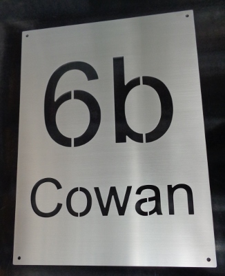 Stainless Steel Custom Made Laser Cut House Sign
